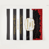 赤いバラの誕生日パーティー タペストリー 背景 バナー (正面(横))