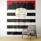 赤いバラの誕生日パーティー タペストリー 背景 バナー (インサイチュ)