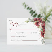 赤いバラの赤い花嫁結婚 出欠カード (スタンド正面)