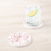 赤いバラの輪郭 コースター (側面)