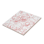 赤いバラの輪郭 タイル (側面)