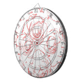 赤いバラの輪郭 ダーツボード (正面右)