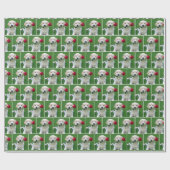 赤いバラの黄金のレトリエバーの子犬 ラッピングペーパー (フラット)