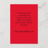 赤いバラの黄金の枠、ゴシック結婚の エンクロージャーカード (裏面)