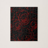 赤いバラの黒い背景 ジグソーパズル (縦)