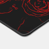 赤いバラの黒い背景 デスクマット (コーナー)
