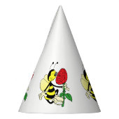 赤いバラの黒と黄色のスズメバチ パーティーハット (左)