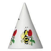 赤いバラの黒と黄色のスズメバチ パーティーハット (右)