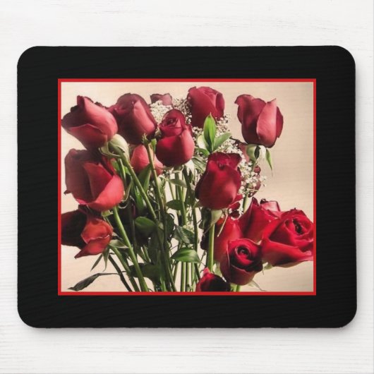 赤いバラのboquetのmousepad マウスパッド (正面)