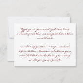 赤いバラのRSVP カード - 名入れローズカード (裏面)