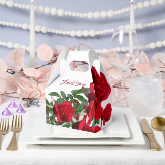 赤いバラは好意の箱を取り扱ってくれてありがとう フェイバーボックス (ウェディング)