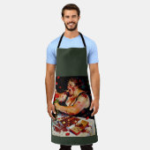 赤いバラへの軽蔑 - 生の怒りの肖像 エプロン (着用した状態)