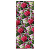 赤いバラを含む花束 ワインギフトバッグ (正面)