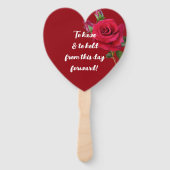 赤いバラを抱え結婚る ハンドファン (裏面)