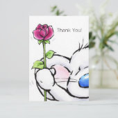 赤いバラを持つすばらしくかわいいマウス、ありがとう サンキューカード (スタンド正面)
