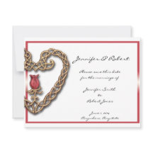 赤いバラを持つケルトハート日付を保存