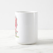 赤いバラを持つドラゴン コーヒーマグカップ (中央)