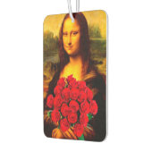 赤いバラを持つモナリザレオナルドダヴィンチ カーエアーフレッシュナー (左)