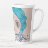 赤いバラを持つ女の子があなたに忠実になるラテマグ カフェラテマグ (右)