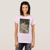 赤いバラを持つ女 (ギヨーム・スニャック作) Tシャツ (正面フル)