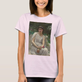 赤いバラを持つ女 (ギヨーム・スニャック作) Tシャツ
