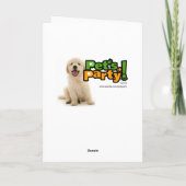 赤いバラを持つ愛らしいパグの子犬のバレンタイン シーズンカード (裏面)