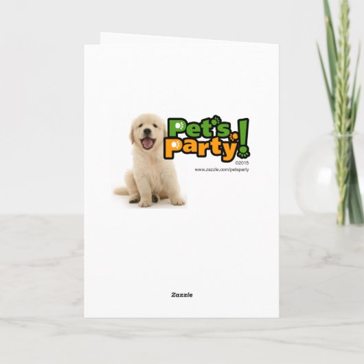 赤いバラを持つ愛らしいパグの子犬のバレンタイン シーズンカード (裏面)