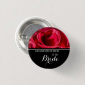 赤いバラを結婚している花嫁の祖母 缶バッジ (正面&裏面)