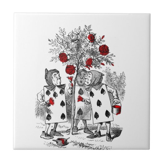 赤いバラを絵を描きます タイル (正面)