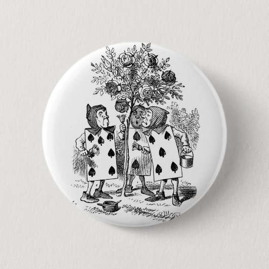 赤いバラを絵を描きます 缶バッジ (正面)