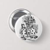 赤いバラを絵を描きます 缶バッジ (正面&裏面)