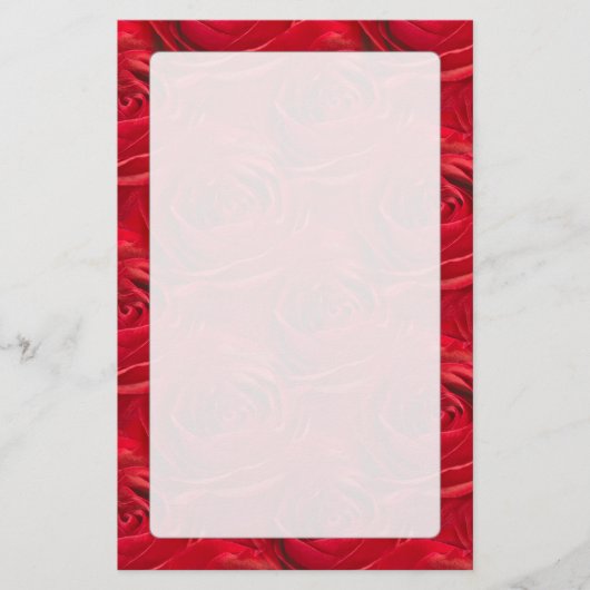 赤いバラパターンの抽象的な中心 便箋 (正面)