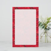 赤いバラパターンの抽象的な中心 便箋 (スタンド正面)