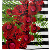 赤いバラモダンズ シャワーカーテン (正面)