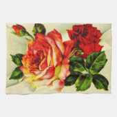 赤いバラヴィンテージレターキッチンタオル キッチンタオル (横)