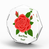 赤いバラ八角形の母の日のフォトブロック フォトブロック (右)