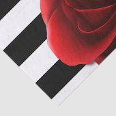 赤いバラ及び白黒のストライプ 薄葉紙 (詳細)