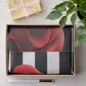 赤いバラ及び白黒のストライプ 薄葉紙 (ギフト)