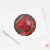 赤いバラ感謝していのステッカー ラウンドシール (封筒)