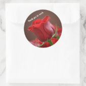 赤いバラ感謝していのステッカー ラウンドシール (バッグ)