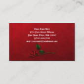 赤いバラ最初のFのゴシックの名刺との黒 名刺 (裏面)