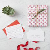 赤いバラ楽しい花エレガント柄 ラッピングペーパーシート