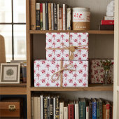 赤いバラ楽しい花エレガント柄 ラッピングペーパーシート