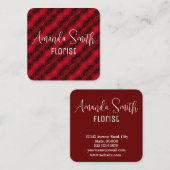 赤いバラ模様 スクエア名刺 (正面/裏面)