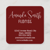 赤いバラ模様 スクエア名刺 (裏面)