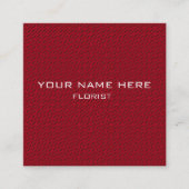 赤いバラ模様 スクエア名刺 (正面)