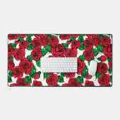 赤いバラ模様 デスクマット (キーボード&マウス)