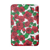 赤いバラ模様 バスマット (正面縦)