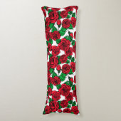 赤いバラ模様 ボディピロー (正面縦)