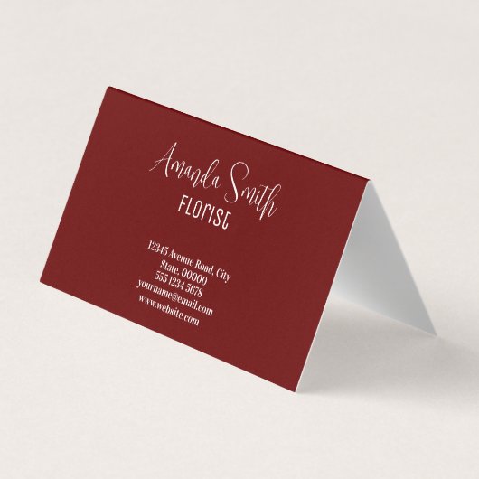 赤いバラ模様 名刺 (裏面)